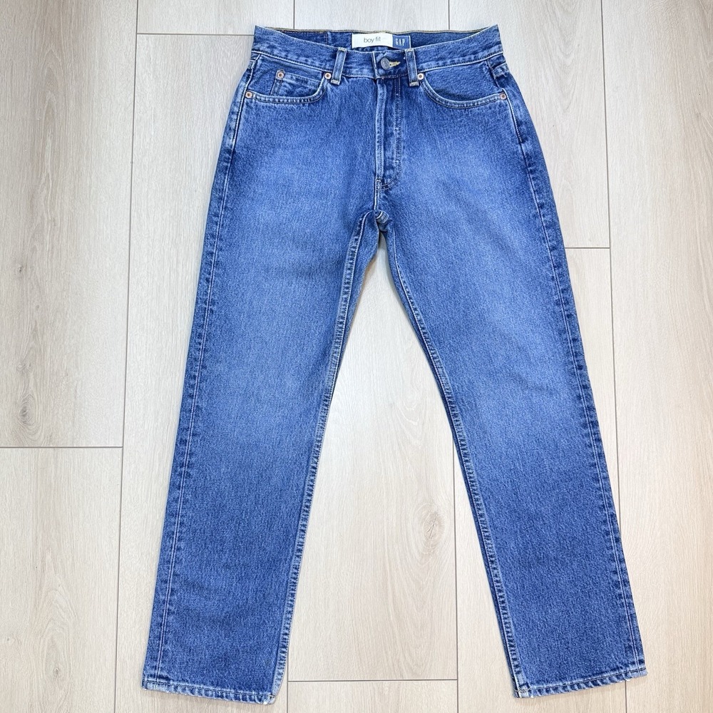 VTG 90s GAP Boy Fit Jeans Womens 4 28x28 High Rise Ankle USA Made Mom Denim
